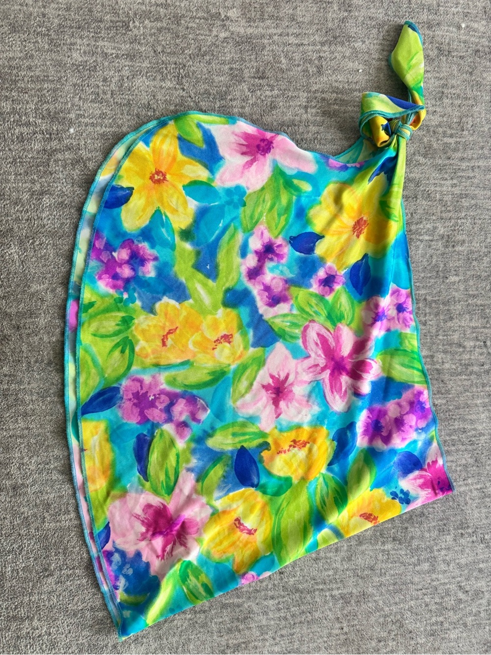 Vintage Floral Swim Coverup - Blue, Yellow, Pink, Green